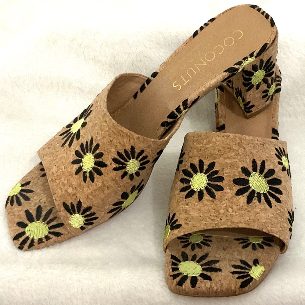 Coconuts By Matisse Kristin Boho Cottage Core Resort Y2K Mule Heel Sandal Sz 10M - Picture 9 of 16